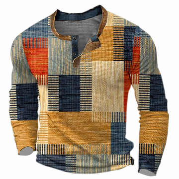 Maglione a Stampa Geometrica per Stile e Calore Uomo