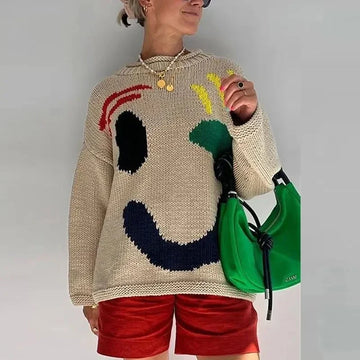 Maglione Morbido Autunnale con Sorriso per Donna