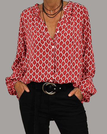 Camicia midi rilassata con scollo a V